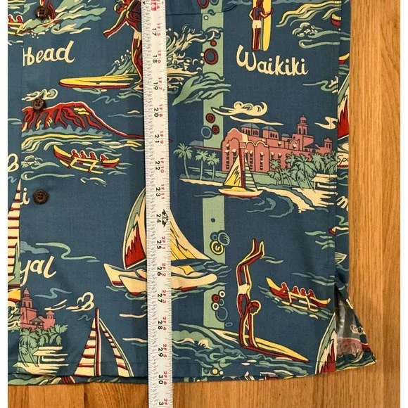 Vintage Alfred Shaheen by Reyn Spooner Rayon Hawaiian Shirt sz M Surf Sailboats‎
